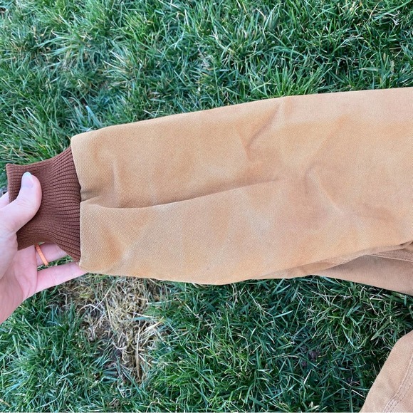 Carhartt VTG USA Union Chore Tan Duck Thermal Lined Hooded Jacket 4XL Full Zip - Picture 6 of 8